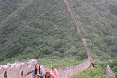 Cathy hiking up the Wall