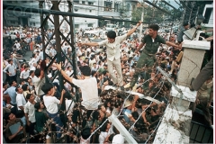 In 1975, the outer wall of the US embassy in Ho Chi Minh City.