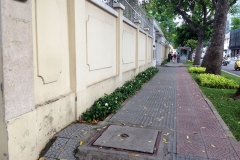 The outer wall of the US embassy in Ho Chi Minh City.